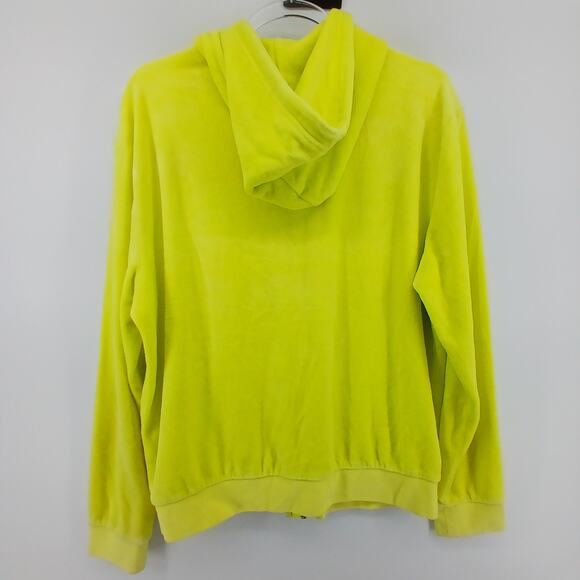 Juicy Couture Yellow Velour Tracksuit Jacket Women LG Y2K Paris Hilton JC Emblem - Picture 5 of 9
